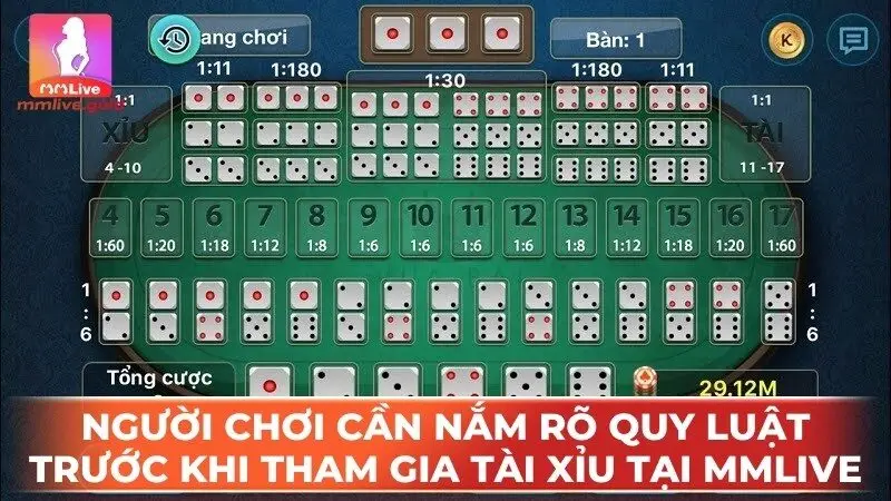 Người chơi cần nắm rõ quy luật trước khi tham gia Tài Xỉu tại MMLive
